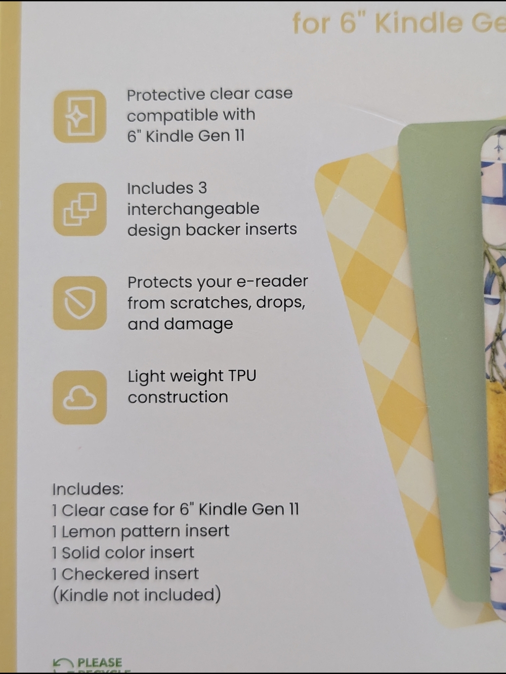 GEMS E-Reader 6" Clear Case - Summer Inserts: Amazon Kindle Cover - Picture 4 of 6